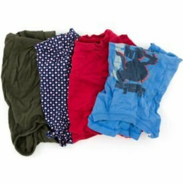 Hospeco Reclaimed T-Shirt Knit Rags, Assorted Colors, 50 Lbs. - 135-50